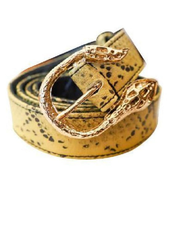 Cairo Leather Belt | Saffron Snake-CadelleLeather