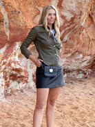 Becka A-line mini skirt | Black-CadelleLeather