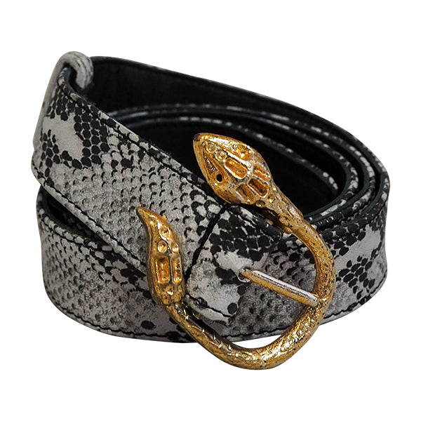 Cairo Leather Belt | Taupe Snake-CadelleLeather