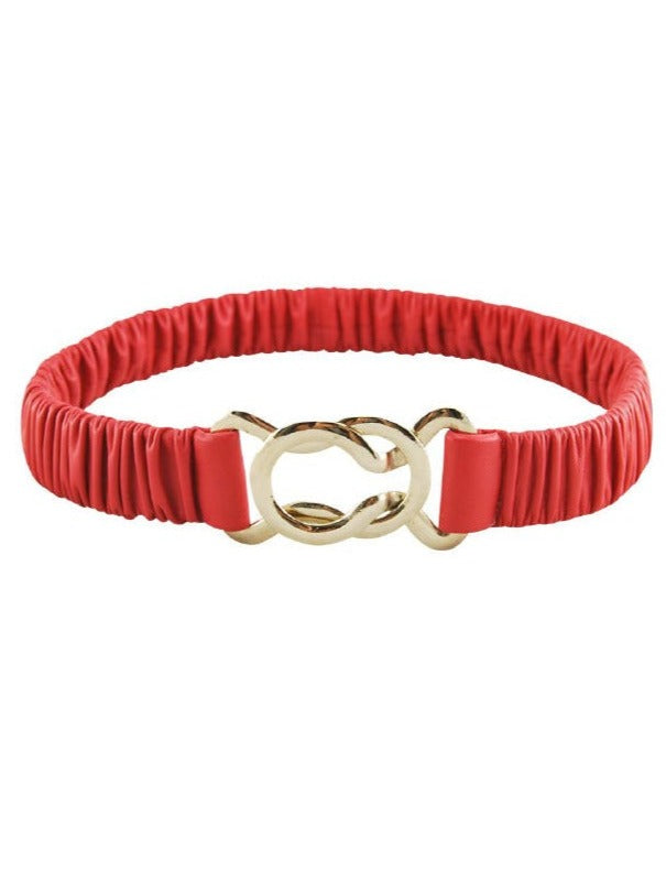 Chloe Stretch Leather Belt | Red-CadelleLeather