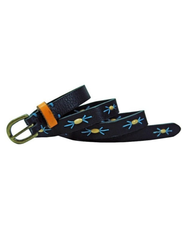Contrast Bead Leather Belt-CadelleLeather