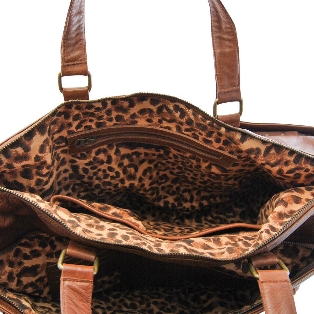 Leather Bag Charlie Unisex Overnight Bag Cognac Picture 6 regular from Cadelle Leather