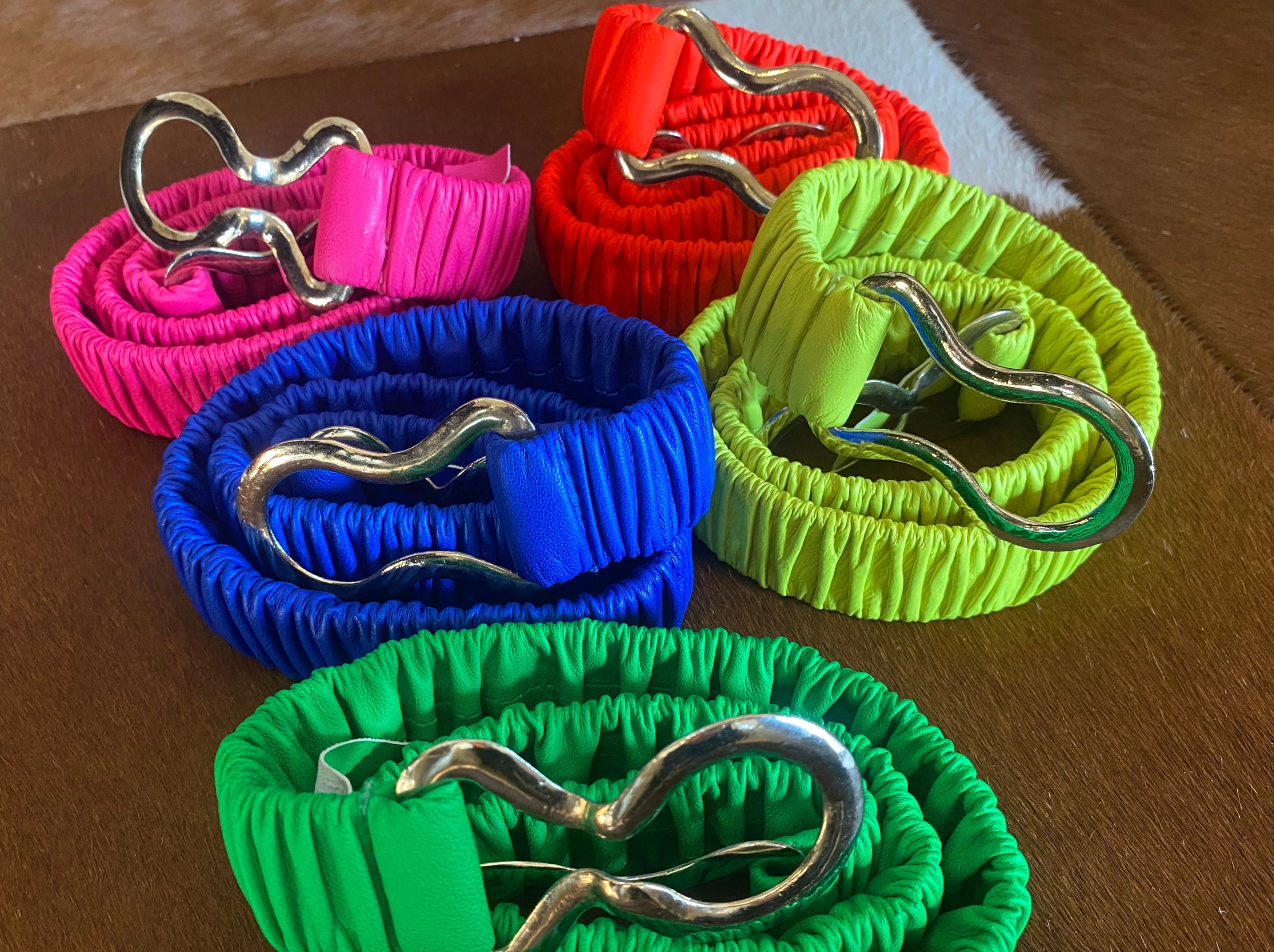 Fluro Chloe Stretch Leather Belt-CadelleLeather