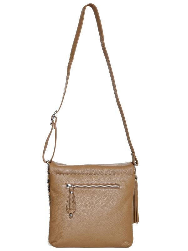 Leather Handbag Feline Saddle Crossbody Bag Camel/Leopard Picture 3 regular from Cadelle Leather