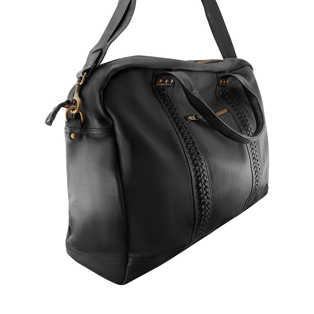 Leni Overnighter | Black-Handbags-CadelleLeather
