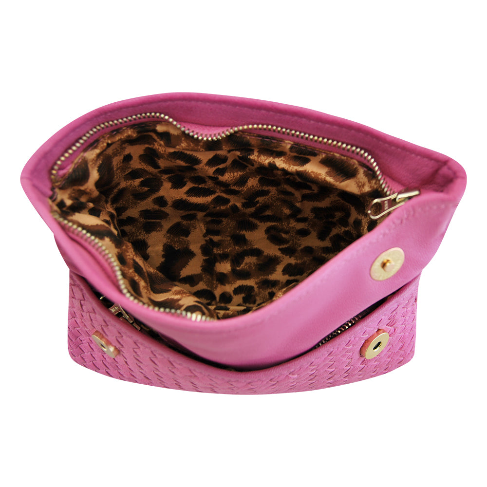 Leather Wallet Luna Weave Clutch Fuchsia Picture 6 regular from Cadelle Leather