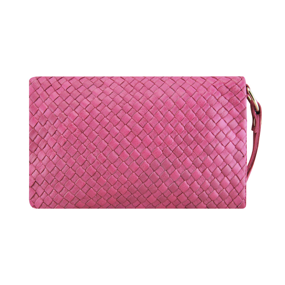 Leather Wallet Luna Weave Clutch Fuchsia Picture 4 regular from Cadelle Leather