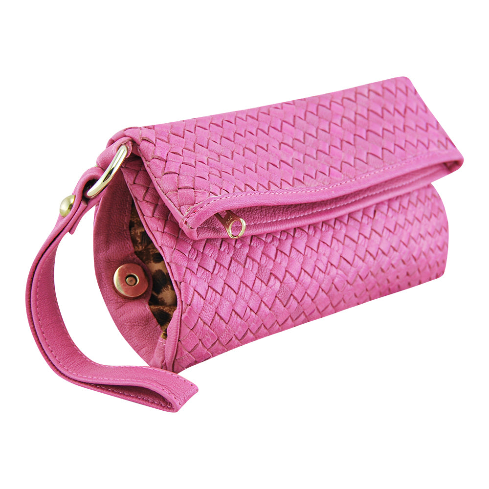 Leather Wallet Luna Weave Clutch Fuchsia Picture 3 regular from Cadelle Leather