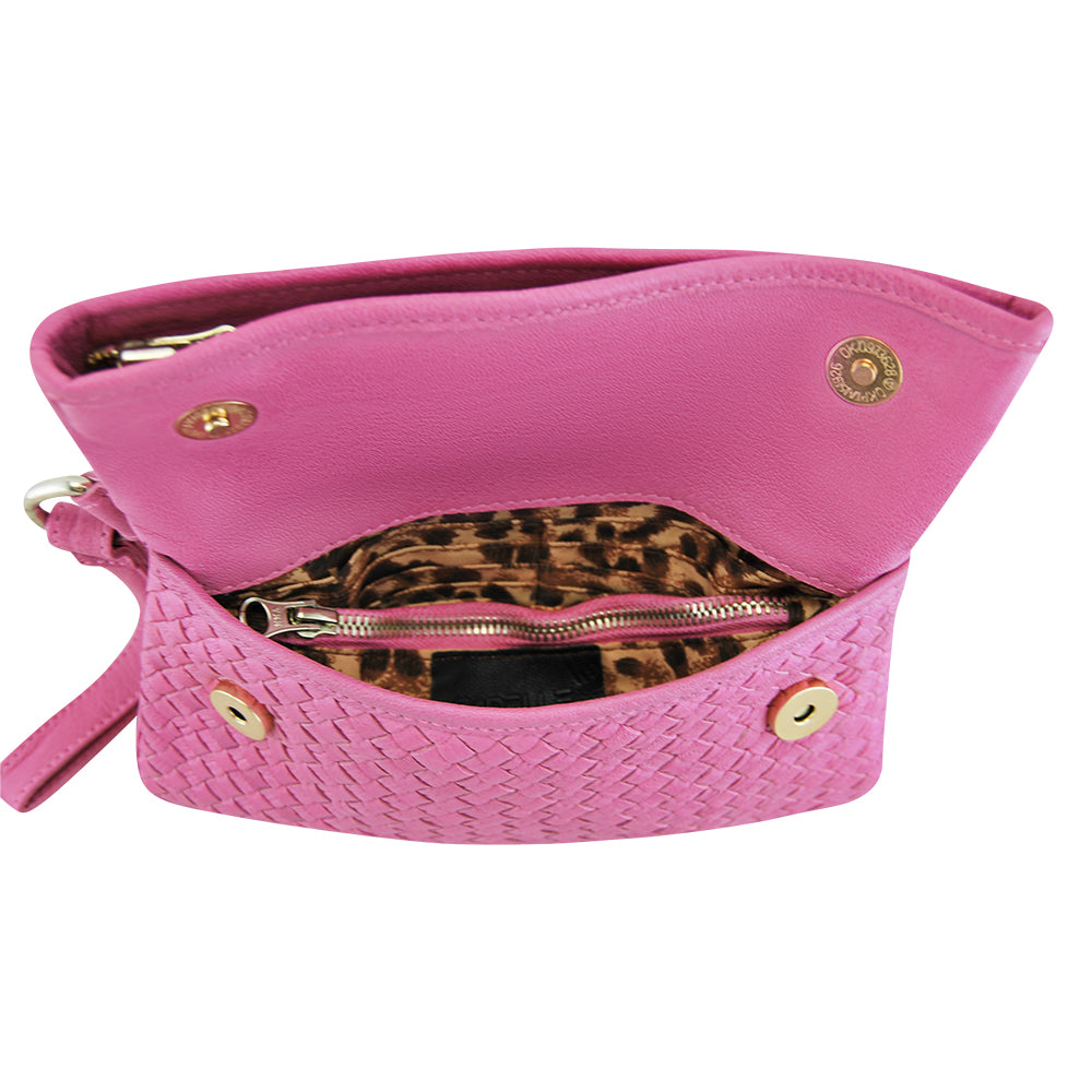 Leather Wallet Luna Weave Clutch Fuchsia Picture 5 regular from Cadelle Leather