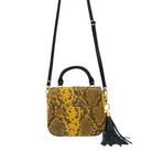 Leather Bag MONK Mini Jordan Black/Yellow Snake Picture 7 Regular from CadelleLeather