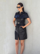 Leather Shirt Dress Kourtney Black Picture 1 regular from Cadelle Leather