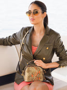 MONK Miami Bag | Orange/Brown Python-print-CadelleLeather