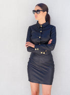 Stretch Leather Fitted Shirt Kim Black Picture 1 Regular from Cadelle Leather