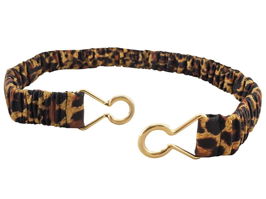 Claudia Stretch Printed Belt | Leopard Print-CadelleLeather