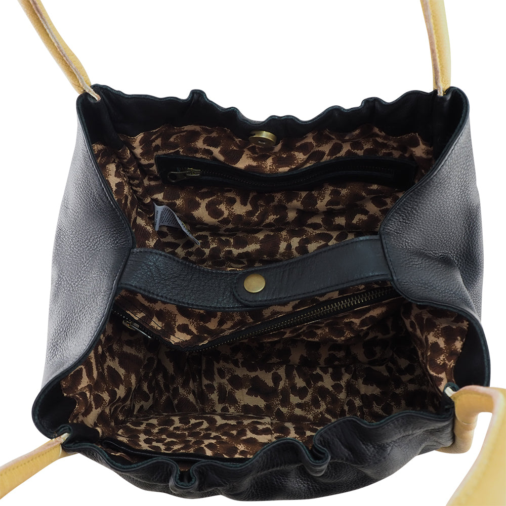 Tamara Shoulder Bag | Black/Camel-CadelleLeather