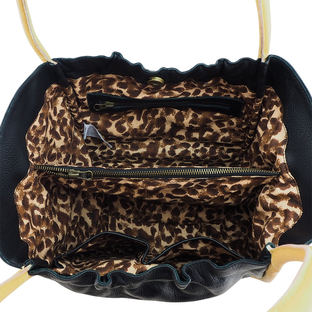 Tamara Shoulder Bag | Black/Camel-CadelleLeather