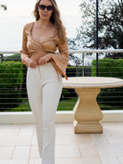 Leather Pants Goldie Stretch Leather Flare White Picture 5 regular from Cadelle Leather