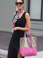 Positano Tote | Gold/Fuchsia-CadelleLeather