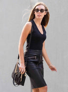 Leather Apparel Sabine Zip Through Skirt Black Picture 5 regular from Cadelle Leather