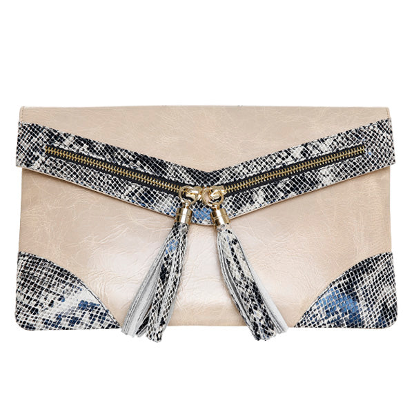 Leather Wallet Serpentine Clutch Black Picture 4 regular from Cadelle Leather