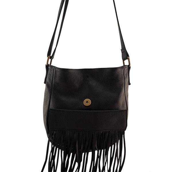 Leather Bag Sky Fringe Crossbody Black Picture 4 regular from Cadelle Leather