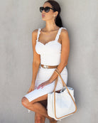 Tamara Shoulder Bag | White/Camel-CadelleLeather