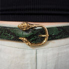Leather Belt Cairo Belt Bottle Green Snake Skin Picture 2 regular from Cadelle Leather