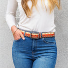 Leather Belt Aztec Print Orange Picture 2 Regular from Cadelle Leather