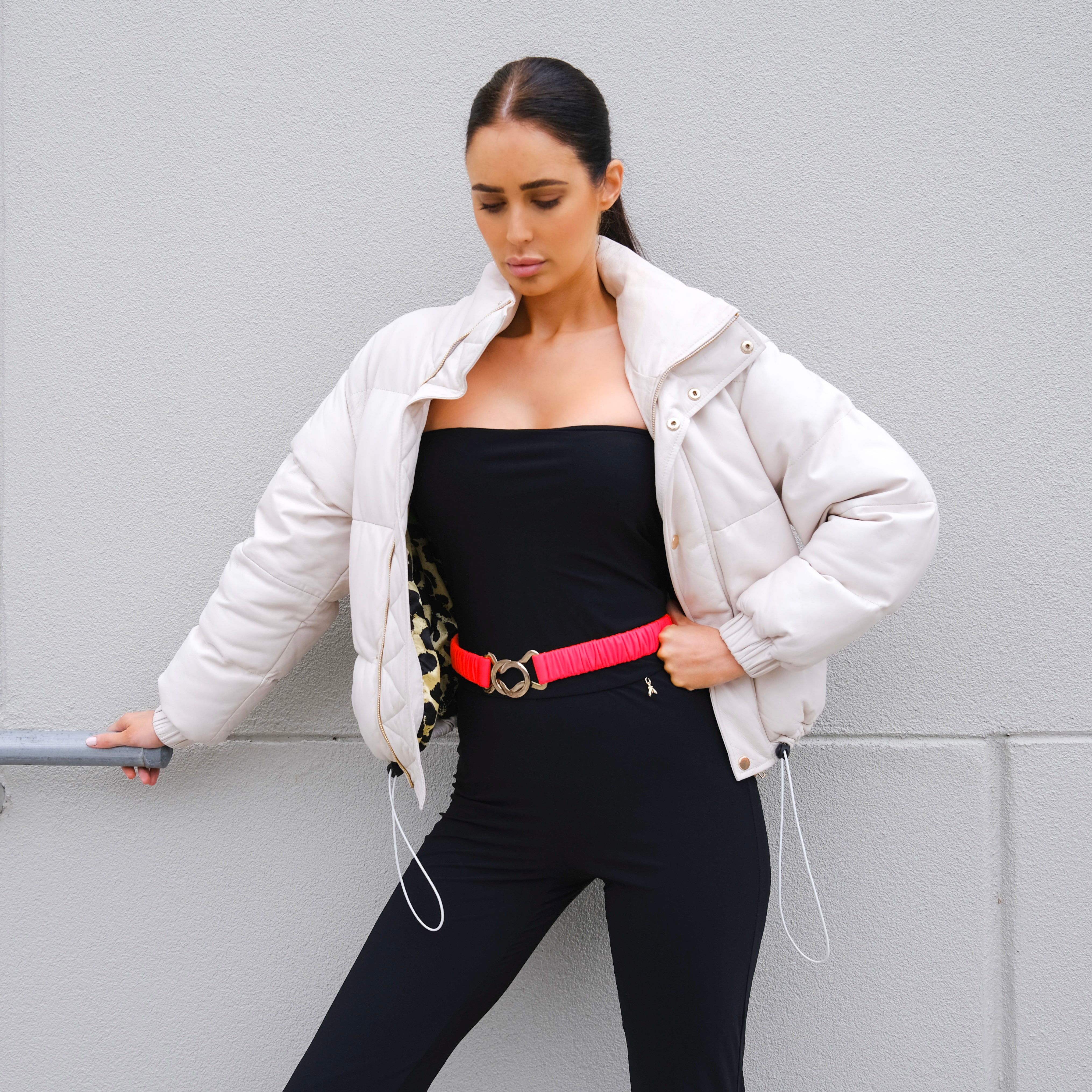 Fluro Chloe Stretch Leather Belt-CadelleLeather