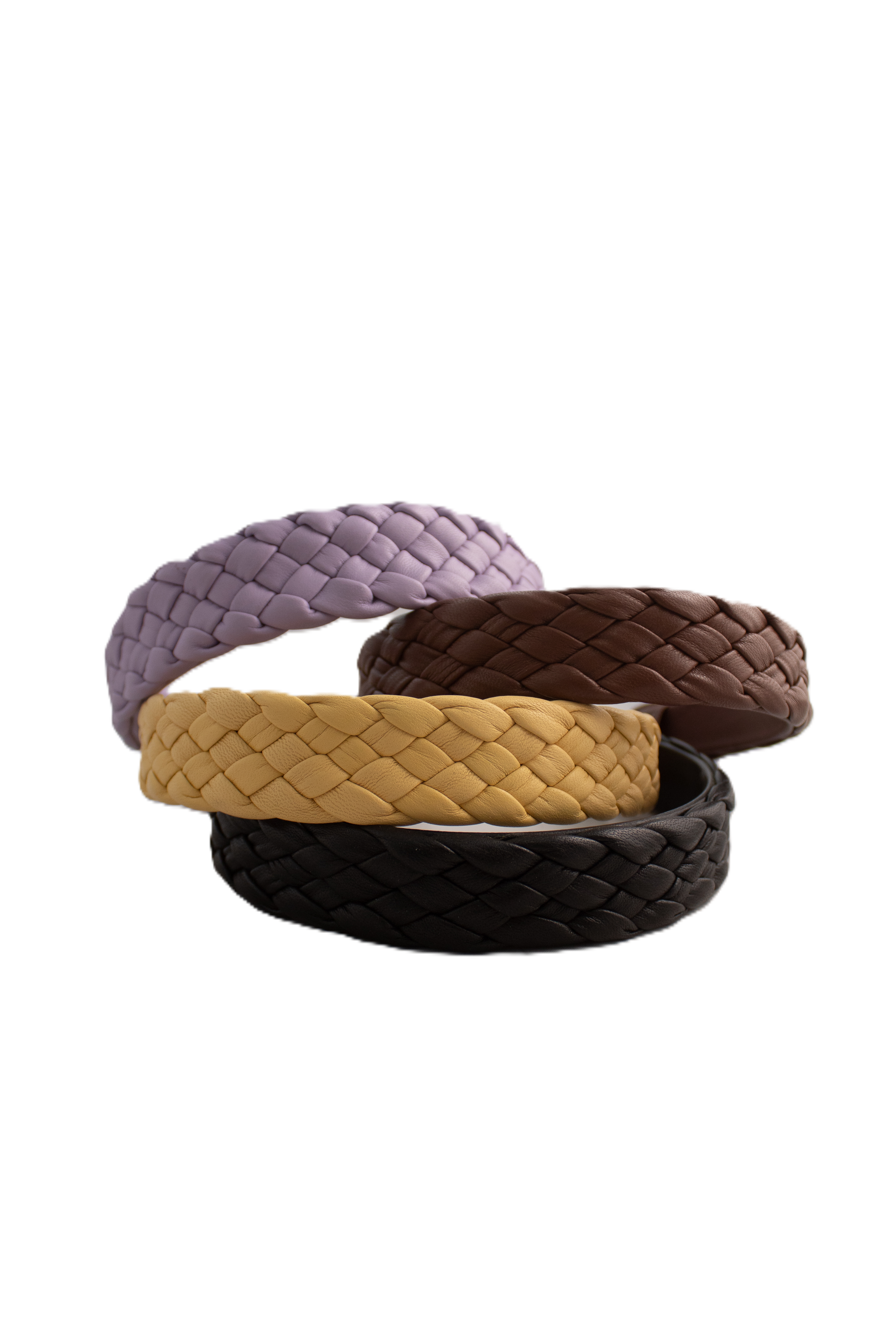 Leather headbands with plait detailing
