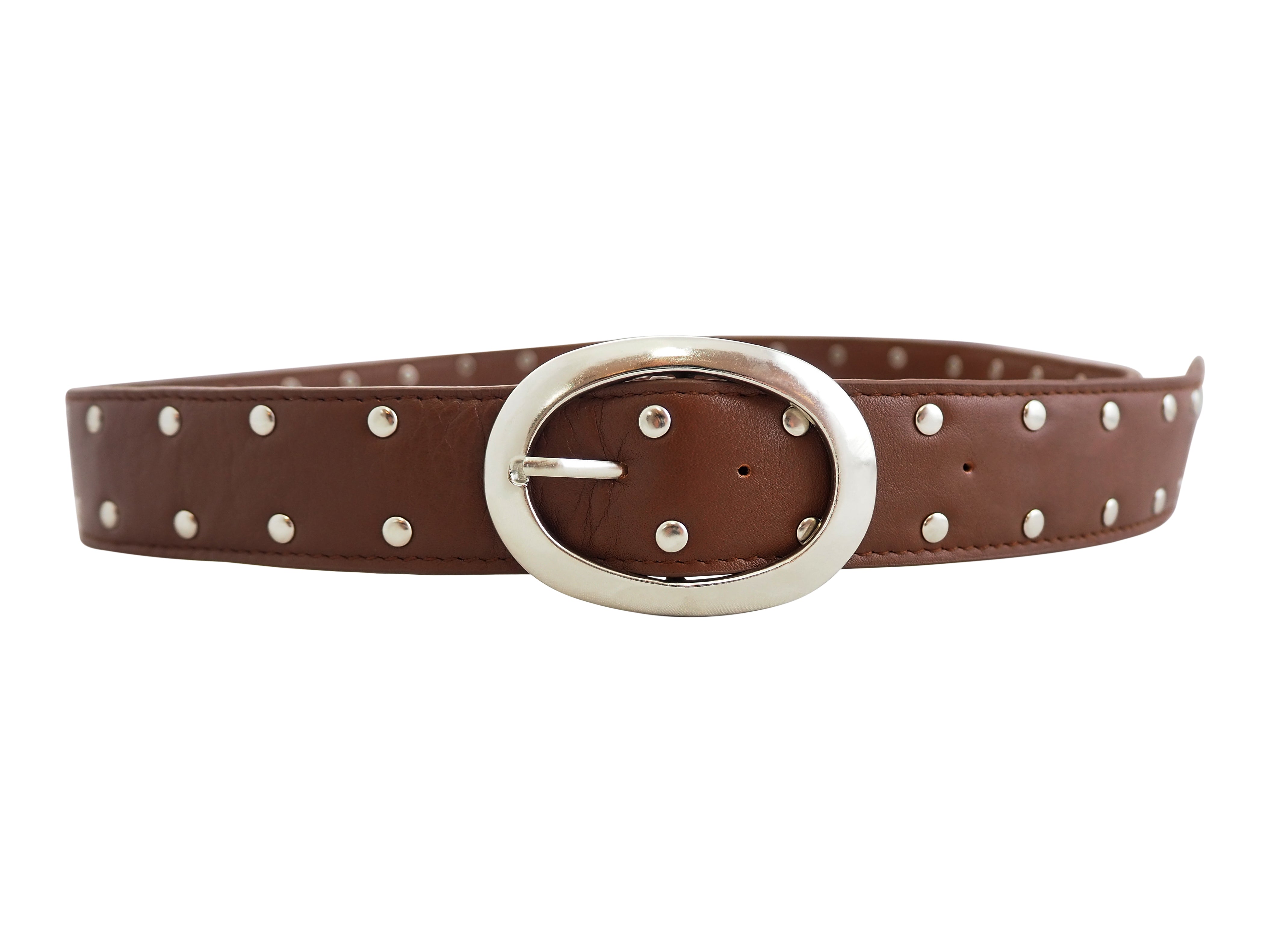 Spice leather belt with silver studs