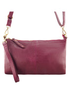 Cadelle Willow berry leather crossbody bag with zip closure front view