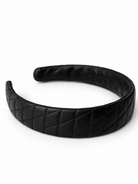 Cadelle quilted leather headband in black leather