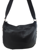 Black leather crossbody bag- back view 