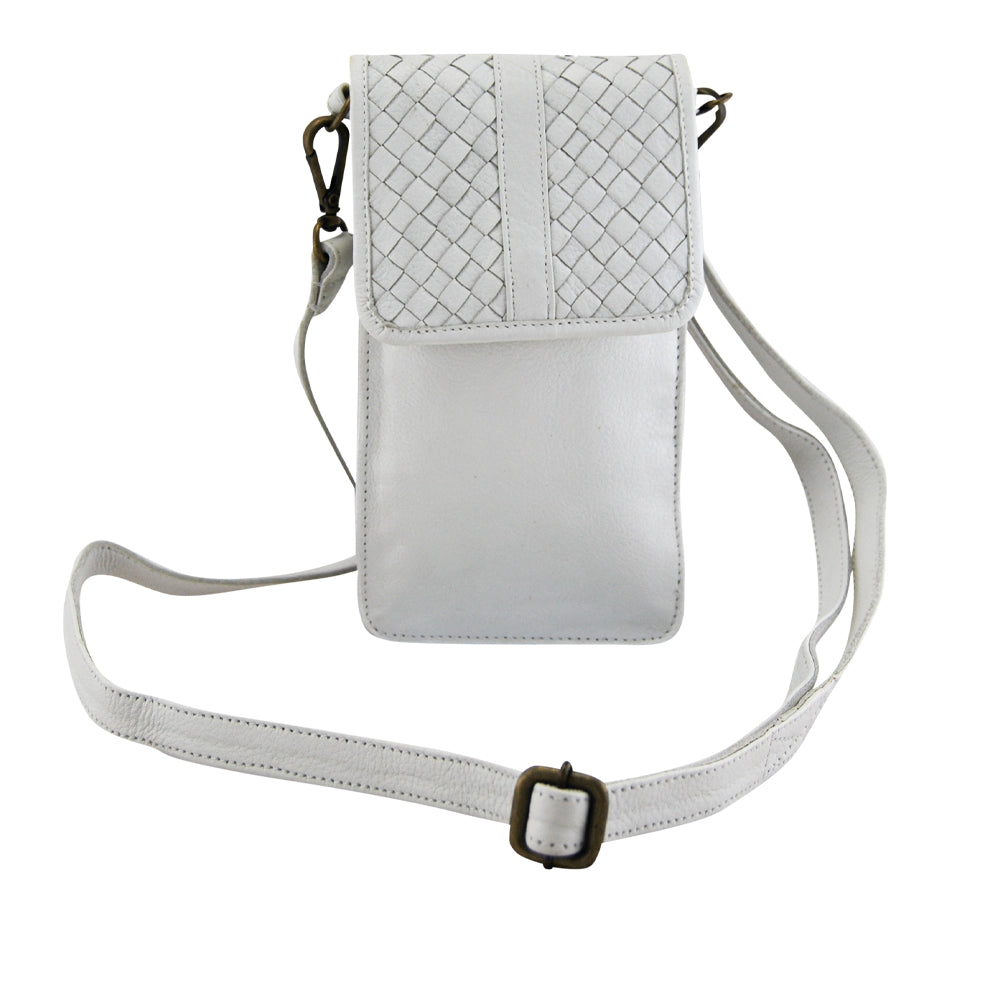Ada Phone Bag | White-Handbags-CadelleLeather
