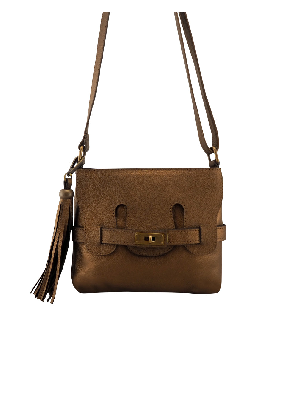Mini Effie Handbag | Bronze Metallic-CadelleLeather