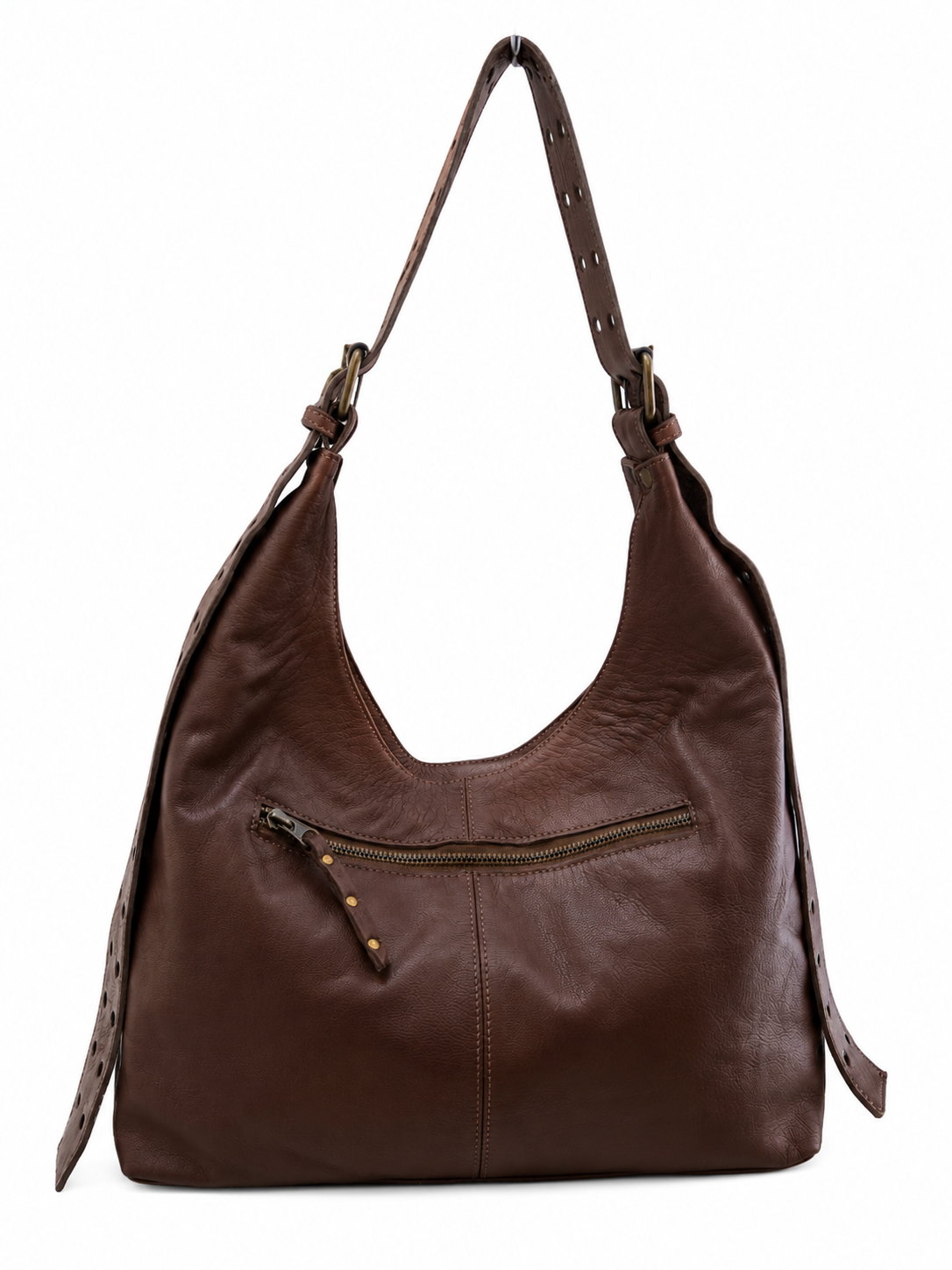 Bailey chocolate leather hobo back view