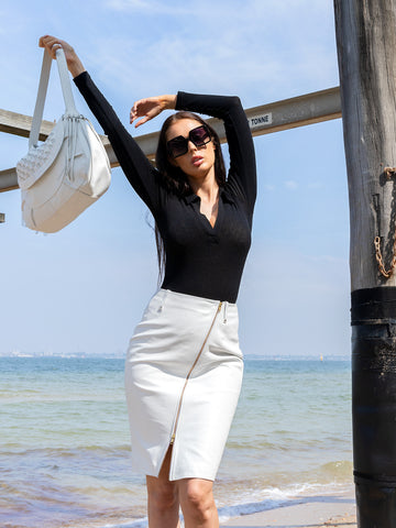 Aleesha Asymmetrical Skirt | White