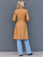Cadelle Caroline camel leather trench back view