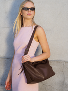 Piper mocha chocolate handbag by Cadelle leather 