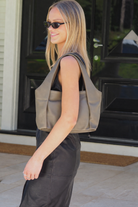 Olive leather shoulder bag