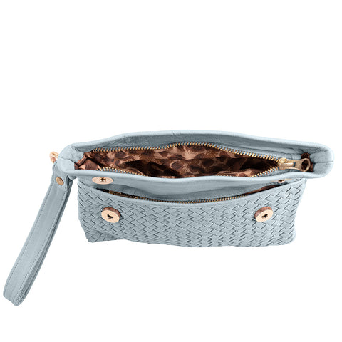 Luna Weave Clutch | Pale Blue