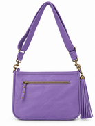 Cadelle Maria violet leather crossbody bag back with with zip pocket