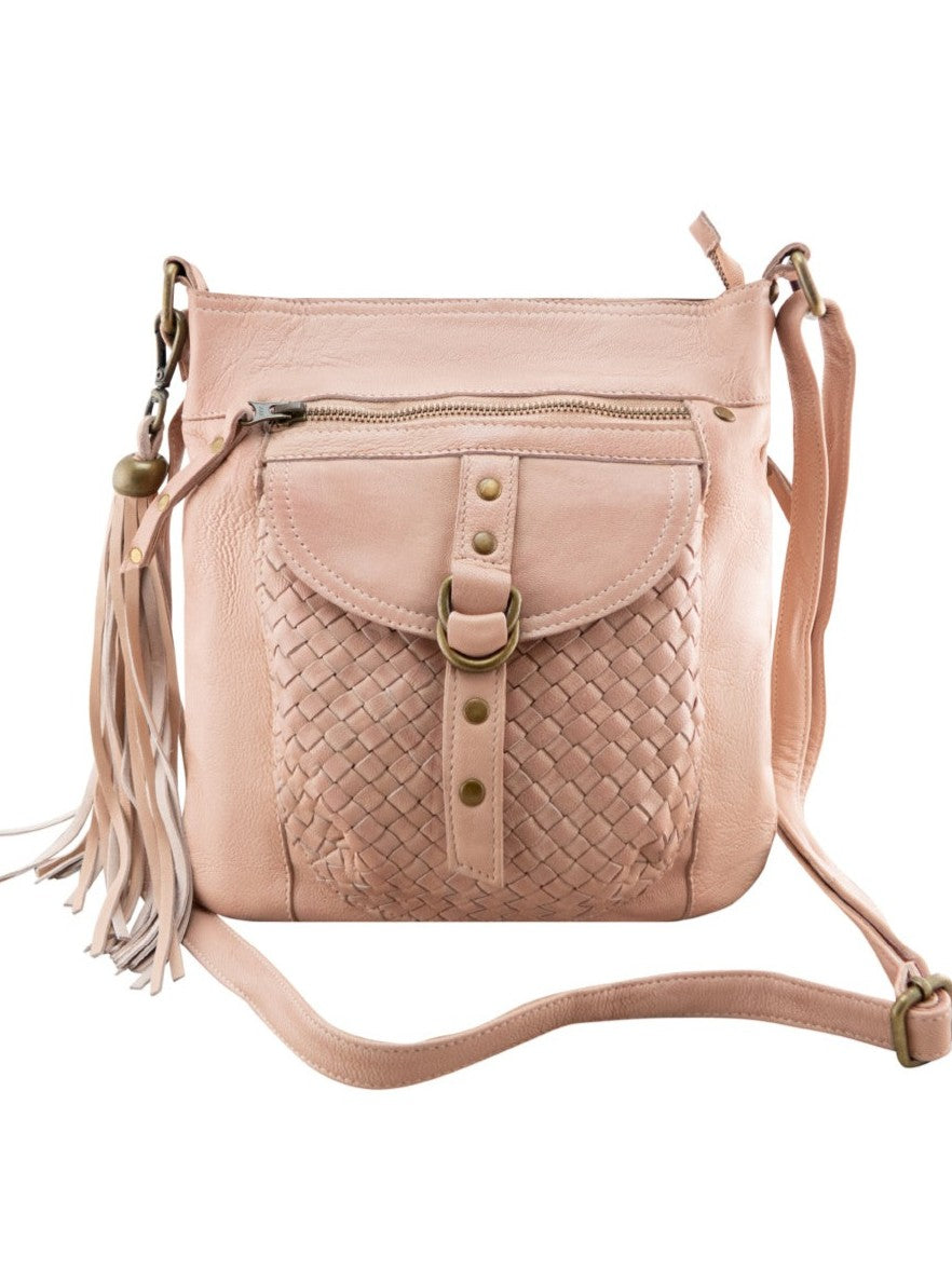 Misty Rose leather crossbody bag