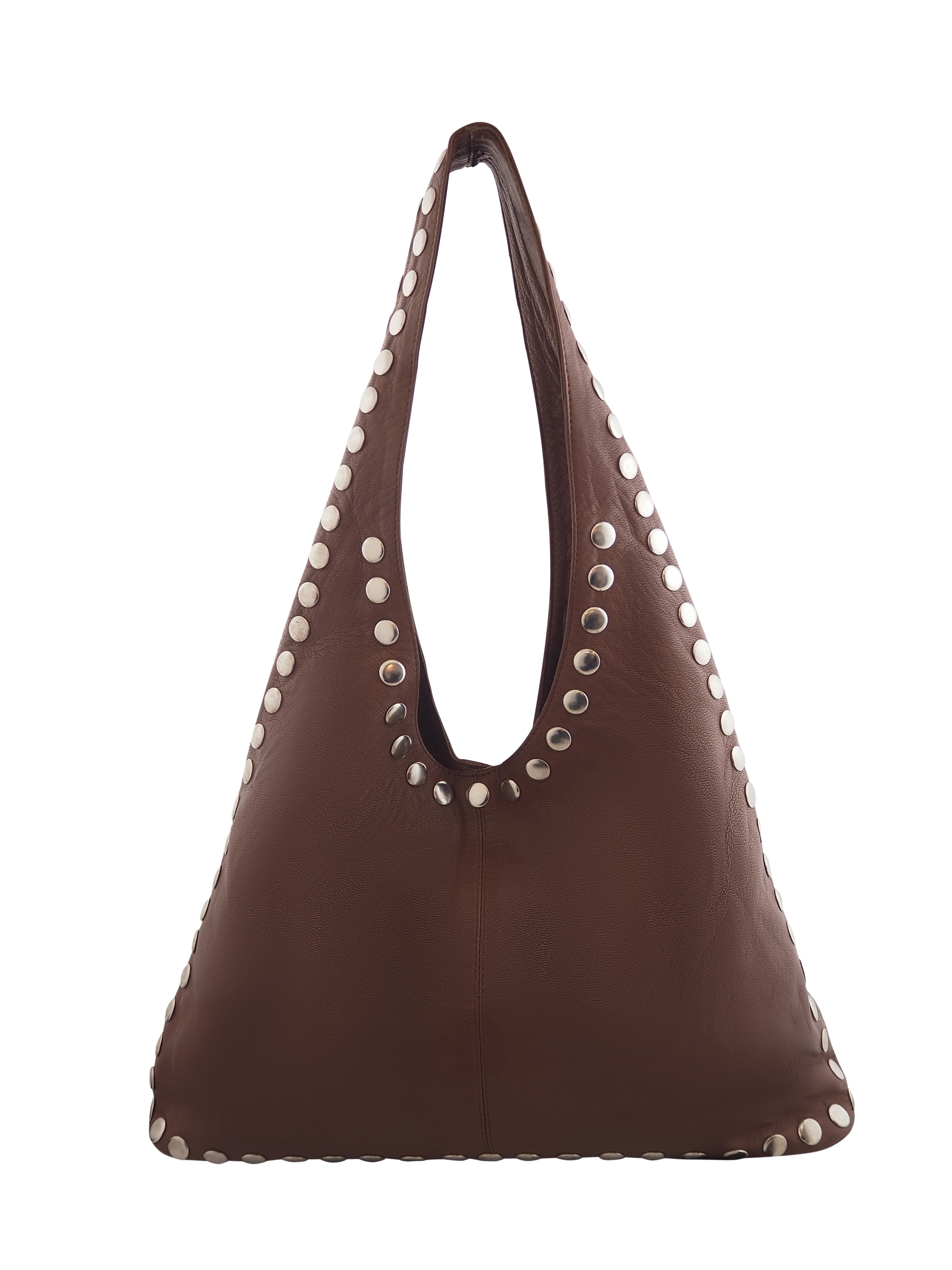 Jenna Studded Hobo | Chocolate – CadelleLeather