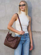 Chocolate leather handbag