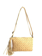 Cadelle Diane butter leather crossbody with woven front and detacable tassel