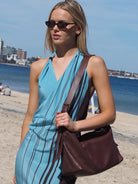 Piper cocoa leather shoulder bag 