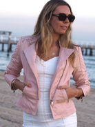 Abigail blush leather jacket by Cadelle