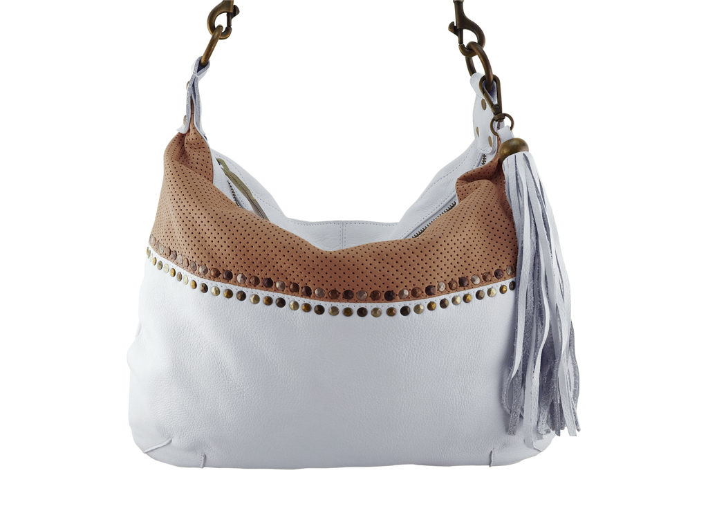Eva Two Tone Crossbody | White/Camel